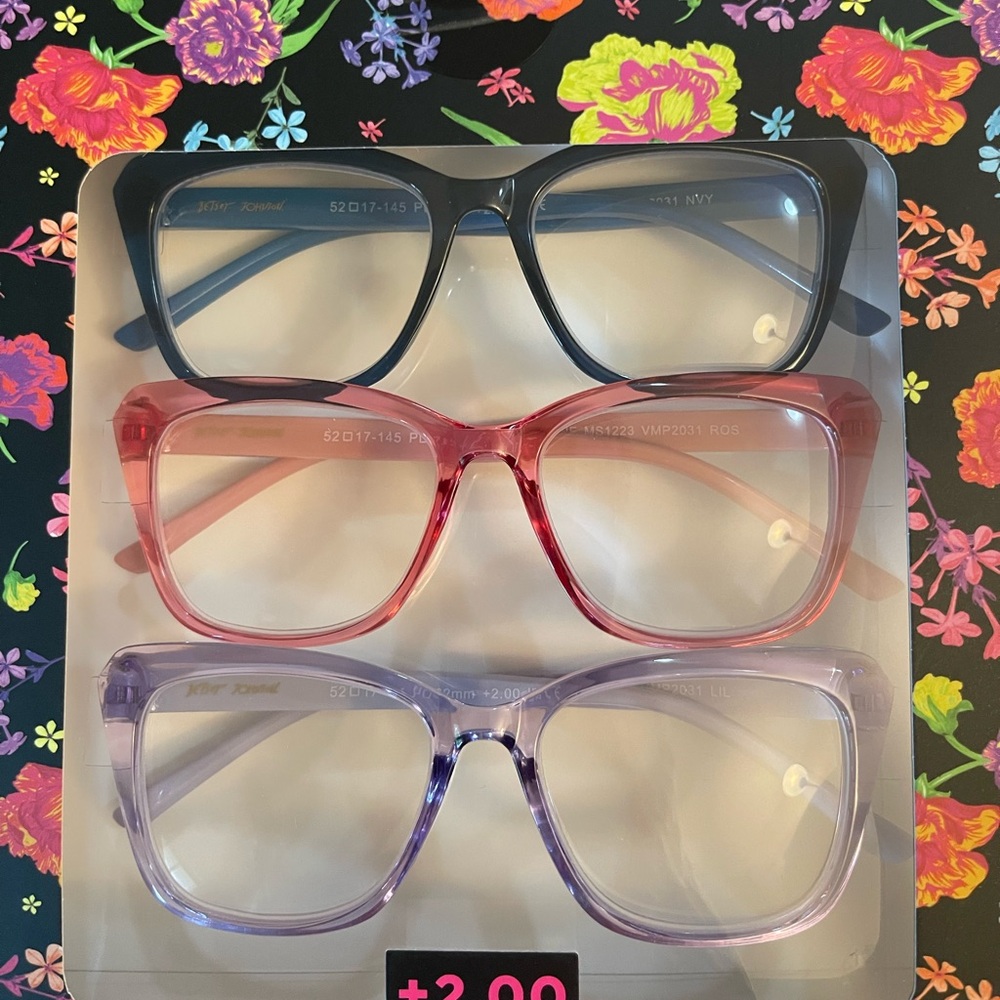 Betsey Johnson Designer 3 Pairs Of Fashion Reading Glasses +2.00 New - Picture 10 of 14